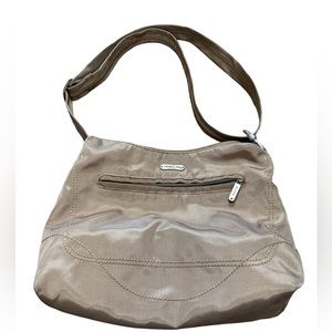 Travelon Tan Nylon Shoulder Bag Purse
